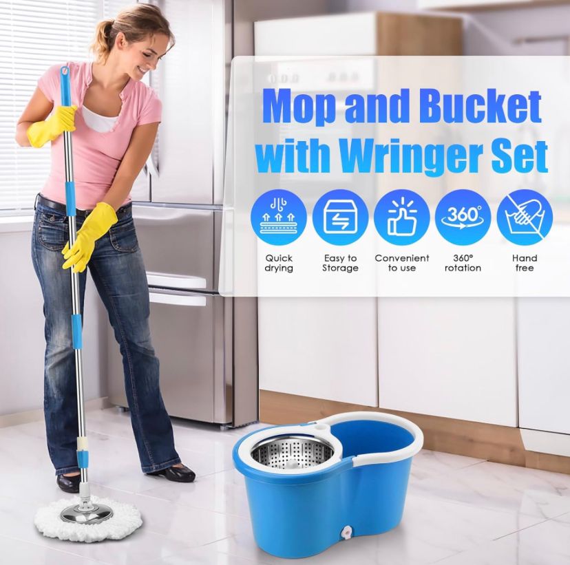 Miniatura 4 de Trapero Giratorio 360 Con  2 Mopas